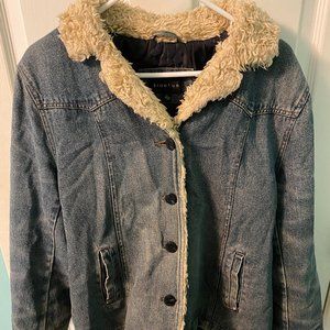 Braetan large fleece lined denim jacket